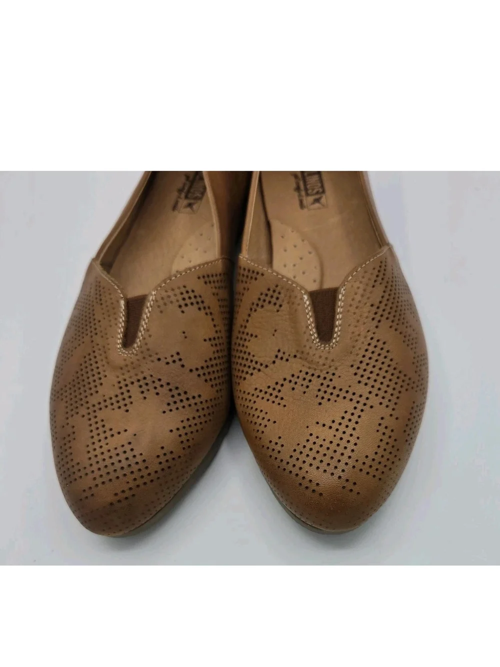 Pikolinos Aledo Ballet Flats Brandy Leather Perforated Detaling Brown Size 39 8